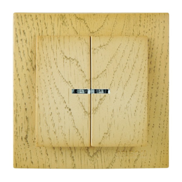 Вимикач Nilson Touran клен 2кл з підсвіткою ( 24281004 )