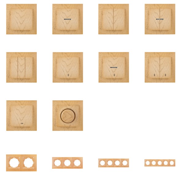 Вимикач Nilson Touran клен 2кл з підсвіткою ( 24281004 ) - фото №3