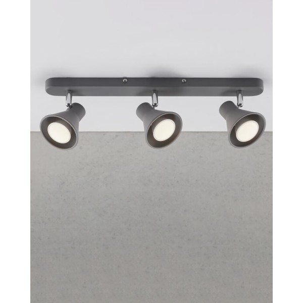 Светильник поворотный, спот Nordlux 45780110 Eik GU10 3x35W IP20 серый - фото №1