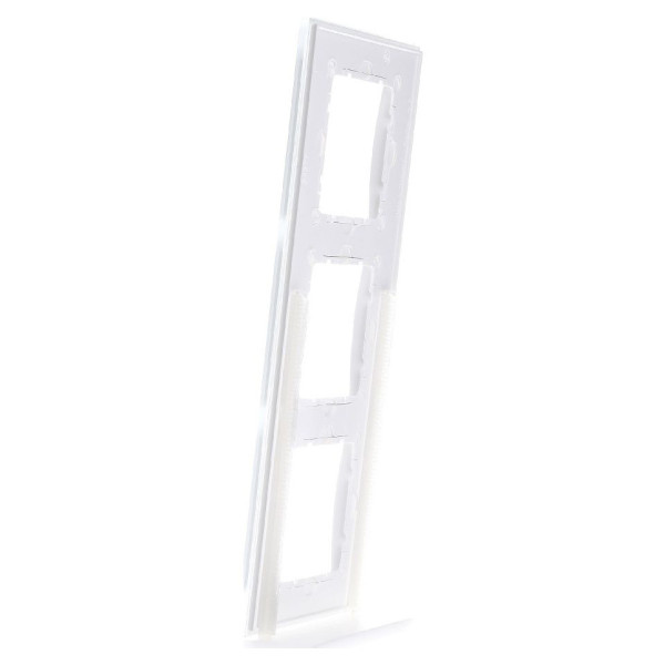 Рамка стеклянная 3-местная полярная белизна Berker B.7 - фото №3