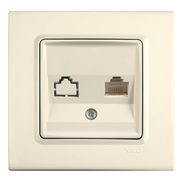 Розетка комп'ютерна кремова VIKO Linnera