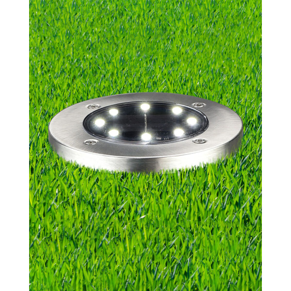 Вуличний світильник на сонячній батареї Goldlux 330246 Solly LED 6500K IP44 сріблястий - фото №1