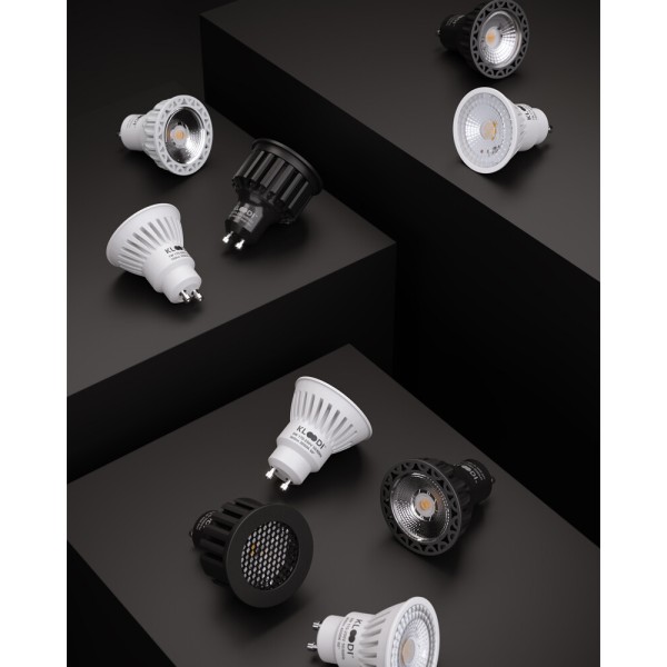 Светодиодная лампочка Kloodi KDGU10-QL 5WCOB 4K 60D BK DIM GU10 450Lm IP20 - фото №1