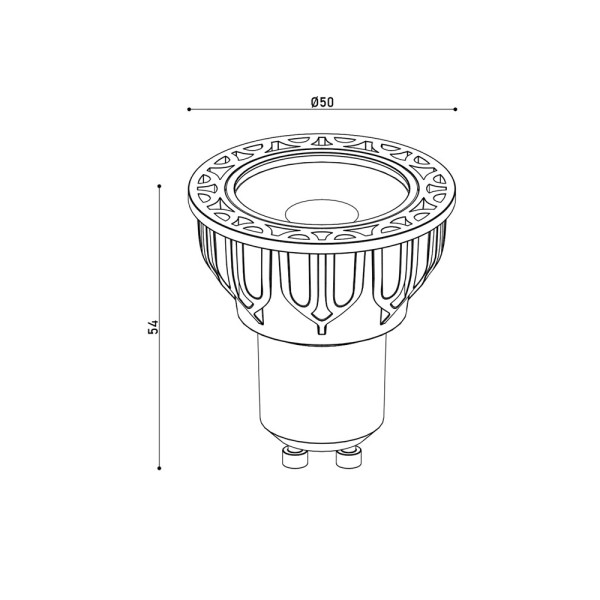 Светодиодная лампочка Kloodi KDGU10-QL 5WCOB 4K 60D BK DIM GU10 450Lm IP20 - фото №4