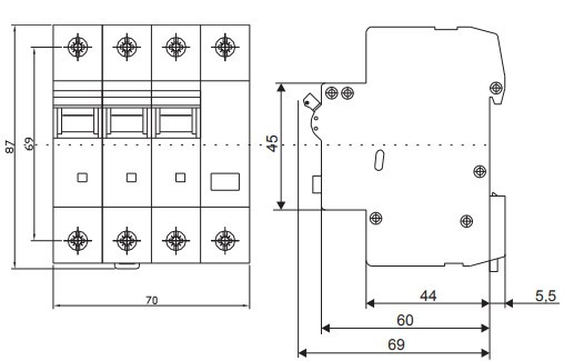 Диф автомат SEZ PFI4 C 40A/0,03A (PFI4C_40A/0,03A) - фото №1