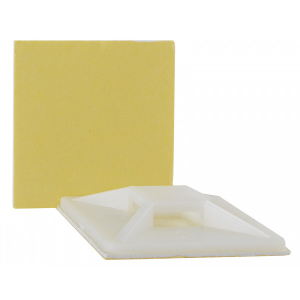 Майданчик до хомутів на клейовій основі Аско-Укрем PC-20 20х20мм 100шт білий (A0150090015) - фото №1