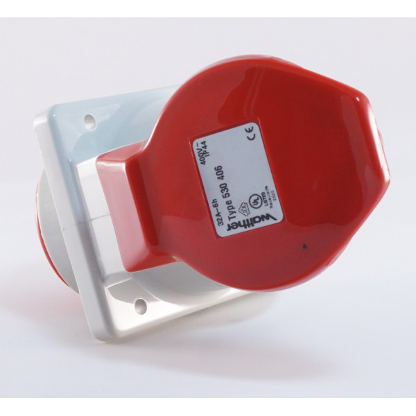 Наклонный силовой разъем WALTHER WL530406 (3p+PE) 32А IP44 - фото №2