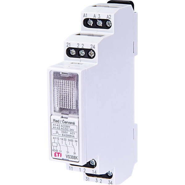 Промежуточное реле ETI 002471204 VS308K 24/230V (3x8A AC1)
