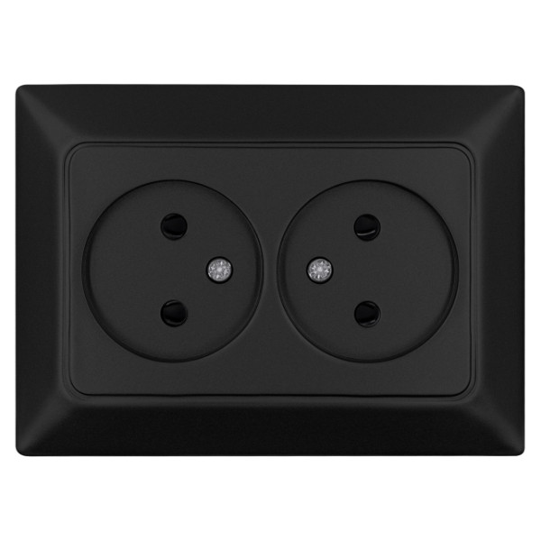 Двойная розетка NE-AD ARAS 93-124-75 черная