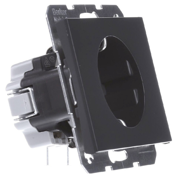 Розетка с з/к антрацит Berker K.1 - фото №2