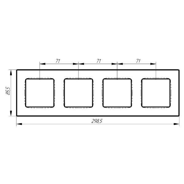 Универсальная четырехместная рамка Plank Electrotechnic Nordic (PLK1040032) белая - фото №1