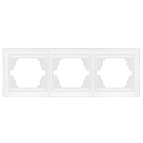 Тримісна горизонтальна рамка Elcor Emily 9215 (211558) (білий)