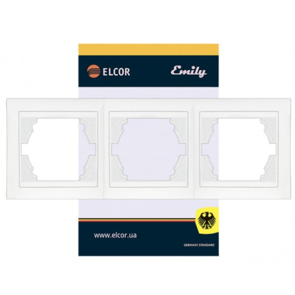 Тримісна горизонтальна рамка Elcor Emily 9215 (211558) (білий) - фото №1