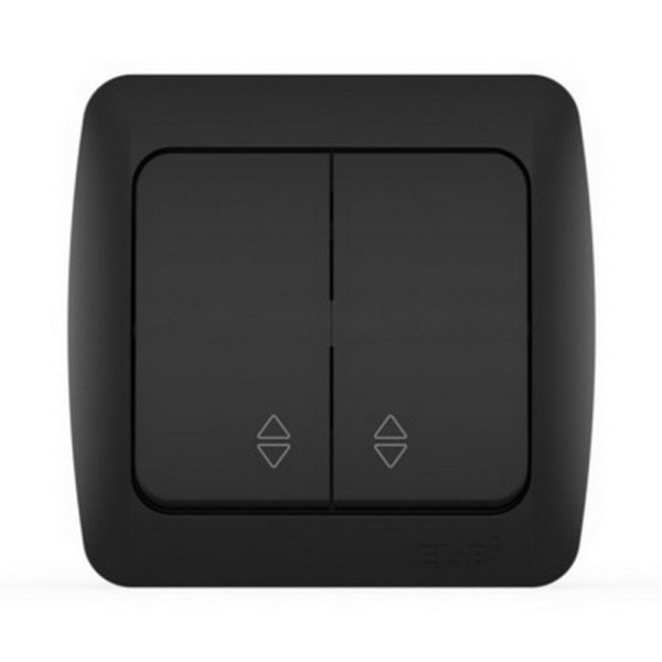 Вимикач ALSU чорний мат 2-кл прохідний ( 504-014800-211 )