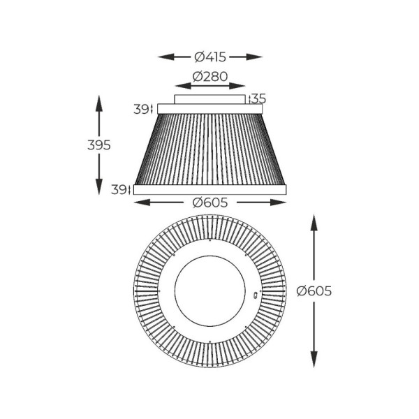 Люстра Zuma Line MX3328-2-3BT Balu Led 1x34W 3000K-6000K 4000Lm IP20 - фото №2