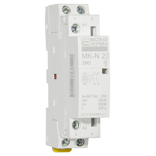 Модульный контактор Аско-Укрем MK-N 2P 20A 2NO (A0040030024)