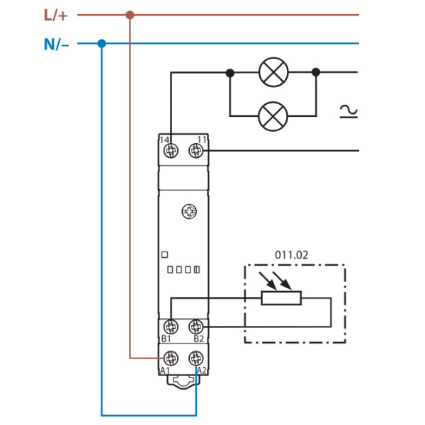 Фото-реле Finder 1NO 110-230В AC 1-100лк ON/OFF 15/30с (113182300000) - фото №1