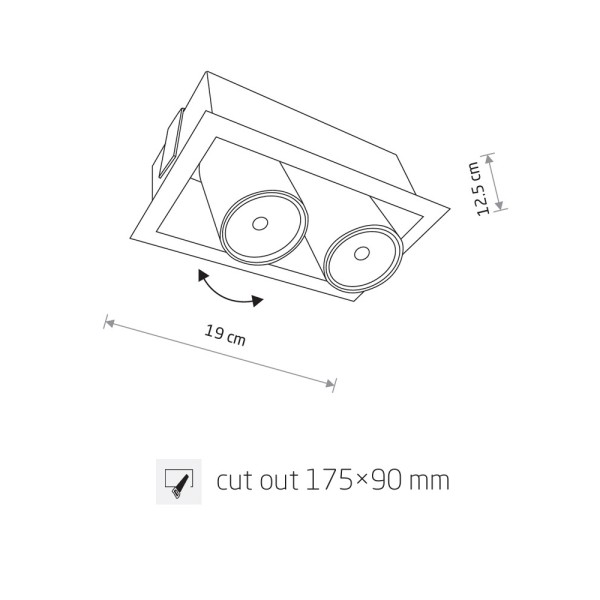Точечный светильник Nowodvorski 8938 Eye Mod GU10 2x10W IP20 белый - фото №1