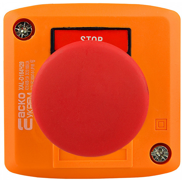 Пост управления Аско-Укрем XAL-D164H29 с кнопкой-грибком (A0140020056) - фото №3