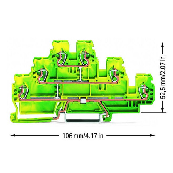 6-контактна компактна клема Wago 870-557 (жовто-зелена) - фото №1
