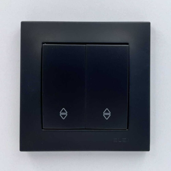 Вимикач EL-BI VEGA чорний мат 2-кл прохідний ( 510-014800-211 ) - фото №1