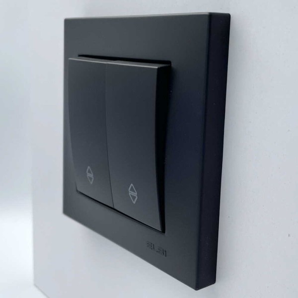 Вимикач EL-BI VEGA чорний мат 2-кл прохідний ( 510-014800-211 ) - фото №2