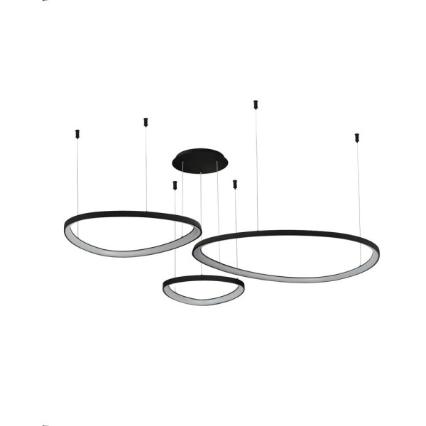 Люстра Azzardo AZ5774 Amanda Led 3x42+62+82W 3000K/4000K/6000K 13600Lm IP20 Чорна