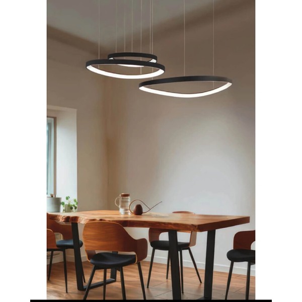 Люстра Azzardo AZ5774 Amanda Led 3x42+62+82W 3000K/4000K/6000K 13600Lm IP20 Чорна - фото №1