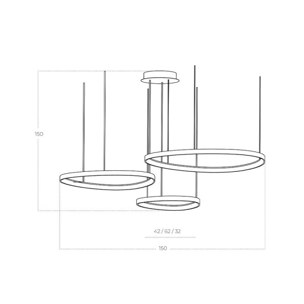 Люстра Azzardo AZ5774 Amanda Led 3x42+62+82W 3000K/4000K/6000K 13600Lm IP20 Чорна - фото №2