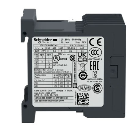 Контактор Schneider Electric TeSys K LC1K1201M7 3P 12A 220В - фото №1