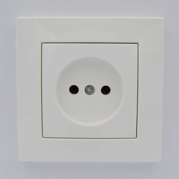 Розетка ZENA ELBI біла 1-на без заземлення без рамки ( 609-010200-215 ) - фото №3