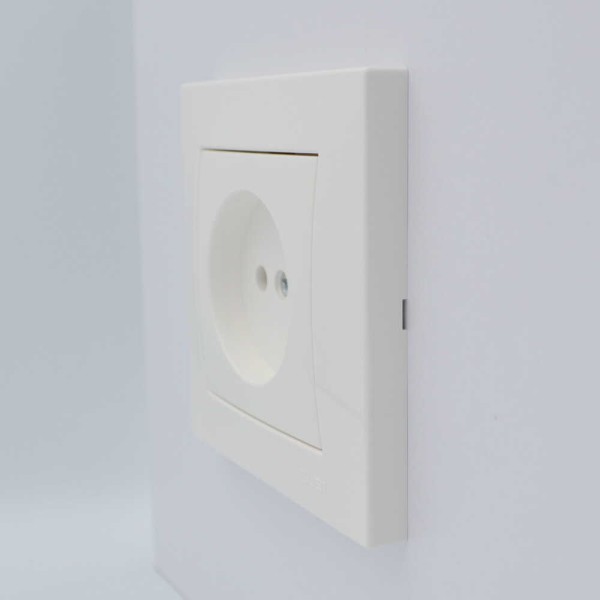 Розетка ZENA ELBI біла 1-на без заземлення без рамки ( 609-010200-215 ) - фото №4