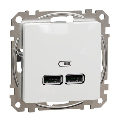 USB розетка Schneider Electric Sedna Design & Elements A+A 2,1A біла SDD111401