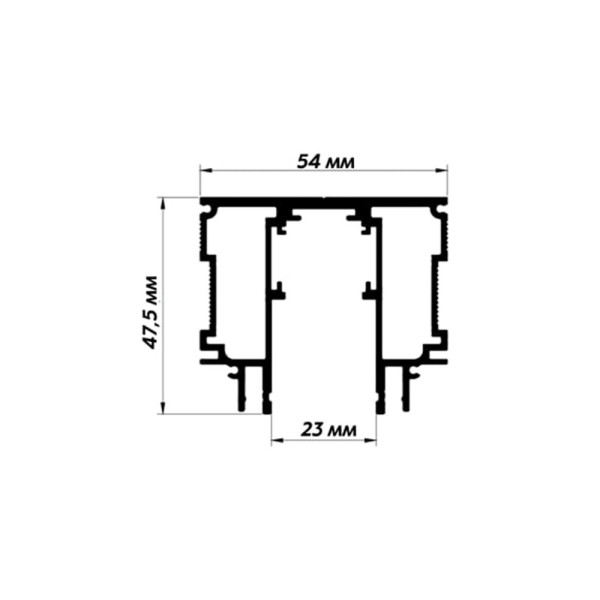 Магнітний трек профіль чорний для натяжної стелі під демпфер 3м 70701 - фото №1