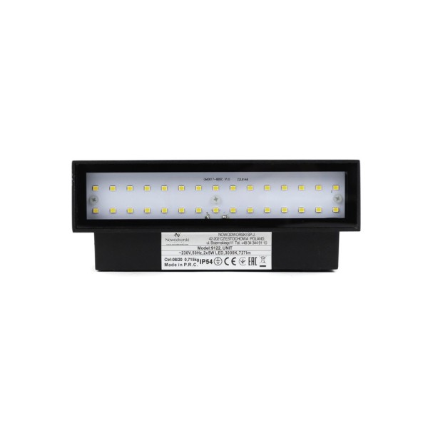 Вуличний світильник Nowodvorski 9122 Unit LED 2x5W 3000K 727Lm IP54 чорний - фото №2