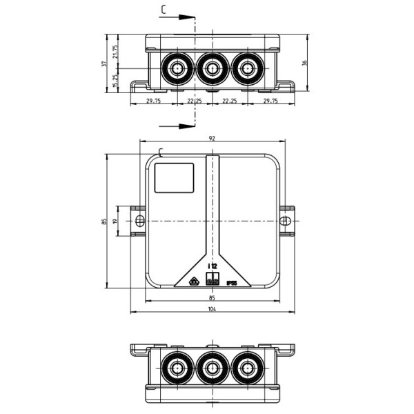 Зовнішня розвідна коробка Spelsberg i12-L/w (sp33261201) IP55 - фото №6