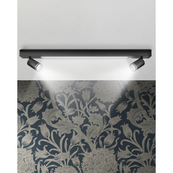 Светильник потолочный Goldlux 327383 Paris GU10+LED 3x10W+24W 4000K 1800Lm IP20 черный - фото №1