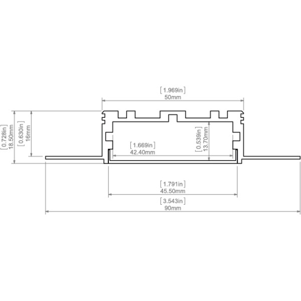 LED-профиль KLUS KOZUS-50 под шпаклевку (C0958), 1 метр - фото №4