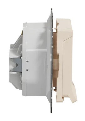 Розетка Schneider Electric Sedna Design & Elements с заземлением шторками и крышкой IP44 бежевая SDD212024 - фото №1