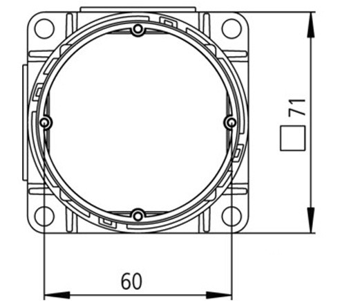 Подрозетник Spelsberg U 71 TD-49 (71х71х49мм) - фото №1