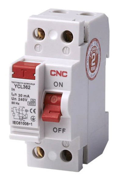 УЗО CNC YCL362-63 16А 1Р+N 6кА 30мА (Б00037680)