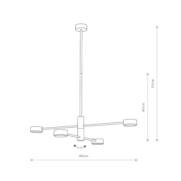 Люстра Nowodvorski 7945 Orbit GX53 4x8W IP20 Чорна - фото №4
