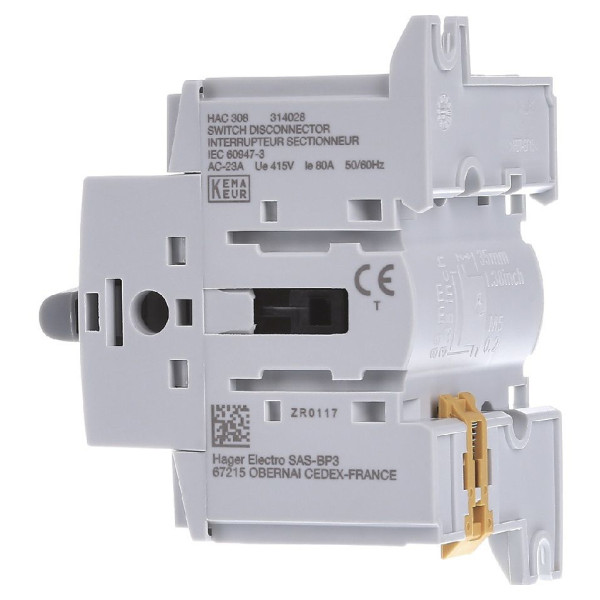 Рубильник Hager HAC308 3P 80А - фото №2