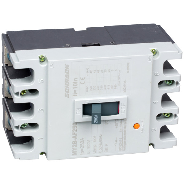 Автоматичний вимикач в литому корпусі АF типу Schrack MY225138 25кА 250А 3P - фото №1