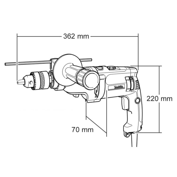Дриль ударний Makita HP2071 1010Вт - фото №5