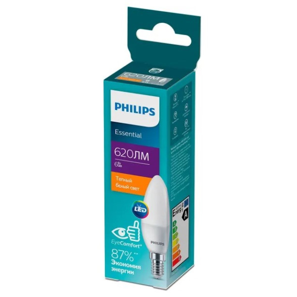 Светодиодная лампа Philips ESSLED Candle 6Вт 620Лм E14 827 B35 ND FRRCA - фото №1