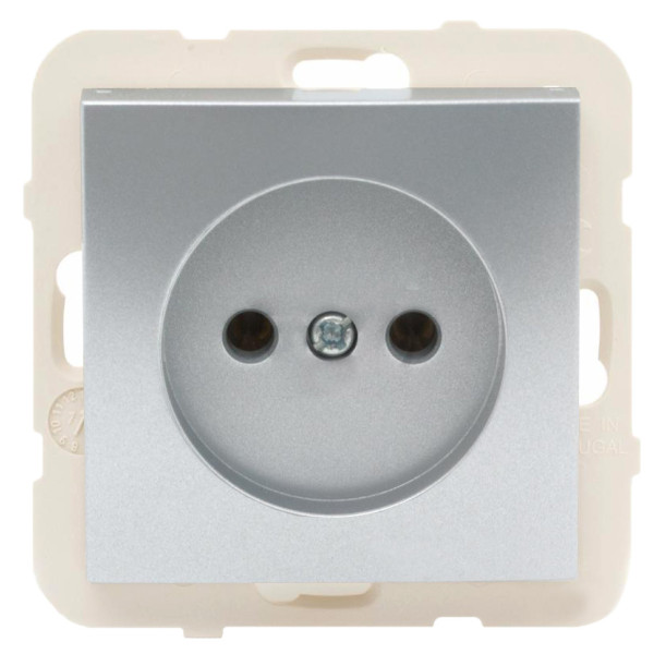 Одинарная розетка без з/к Logus 21121 TAL 16А 250В (алюминий)