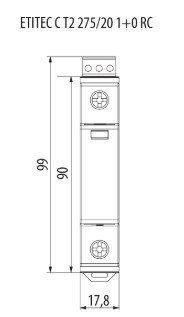 Ограничитель перенапряжения ETI 002440394 ETITEC C T2 275/20 (1+0) 1p RC - фото №1