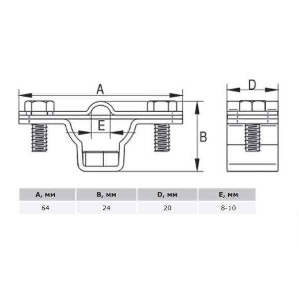 Держатель токопроводящего проводника DKC ND2314ZC Ø8-10мм на стене из оцинкованной стали - фото №1