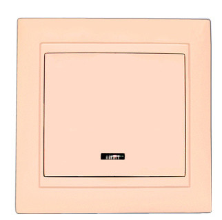 Одинарный выключатель Elcor Emily 9215 (211544) с подсветкой (кремовый)